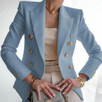 Claudia Gold-Button Tailored Blazer