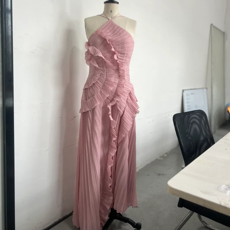 Serena Elegant Halter Maxi Dress