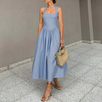 Penelope Pleated Halter Midi Dress