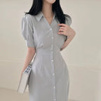 Sophie Elegant V-Neck A-Line Dress