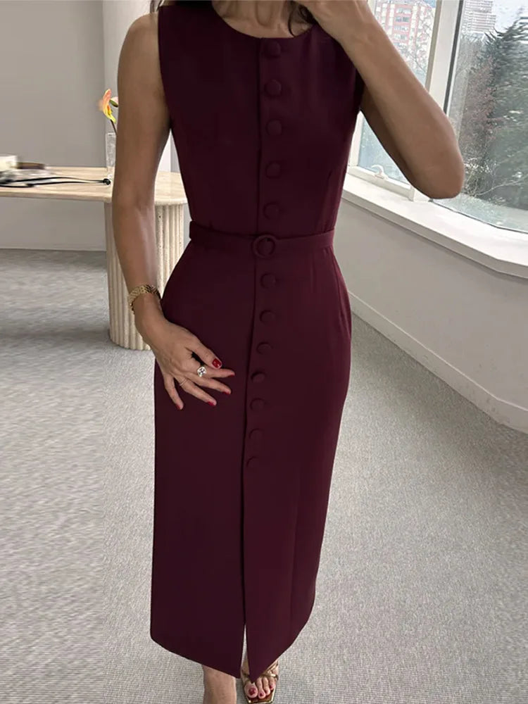 Clara Chic Sleeveless Long Dress