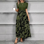 Mia Leaf Print Maxi Dress