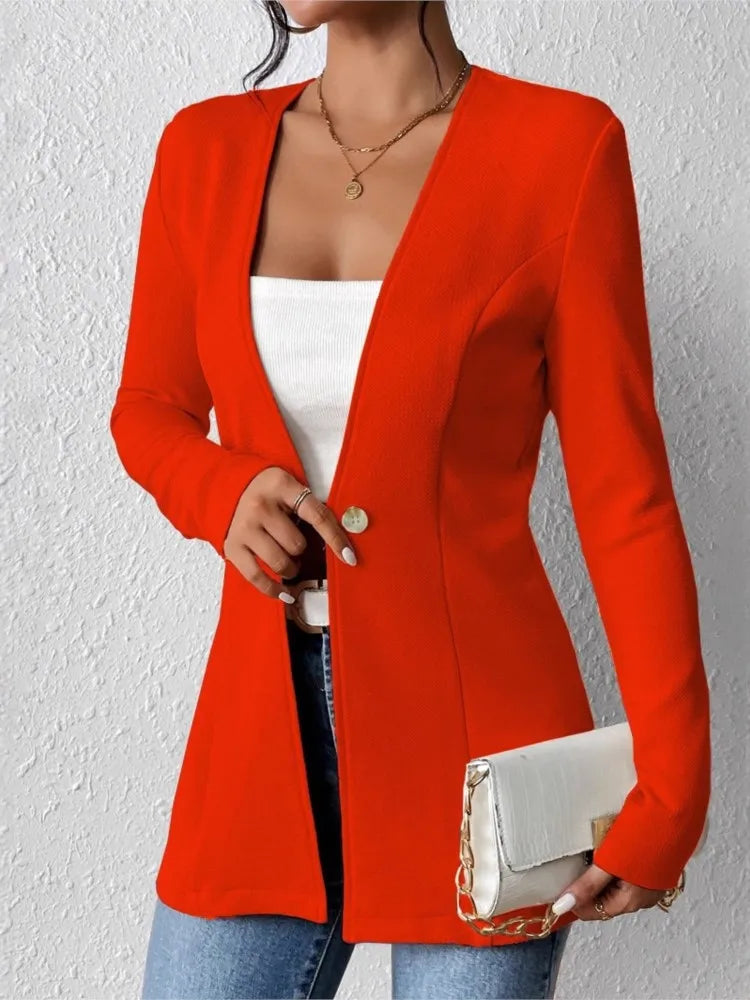 Isla One-Button Slim Blazer