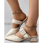 Maribel Buckle Pointed-Toe Heel Sandal