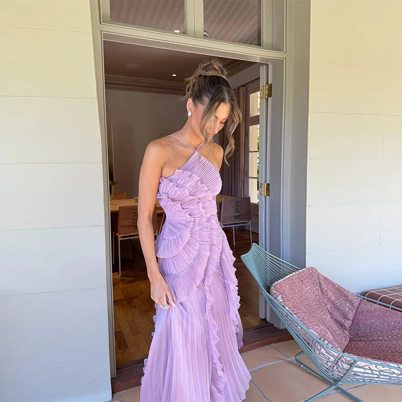 Serena Elegant Halter Maxi Dress