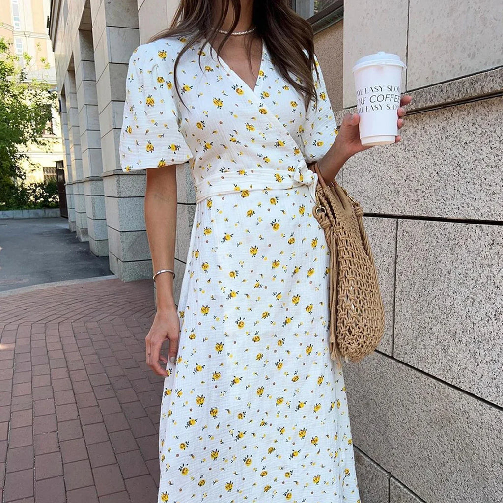 Clara Chic Printed Cotton Dress