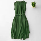 Mae Belted Button-Front Dress