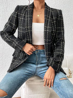 Vivienne Plaid Double-Breasted Blazer