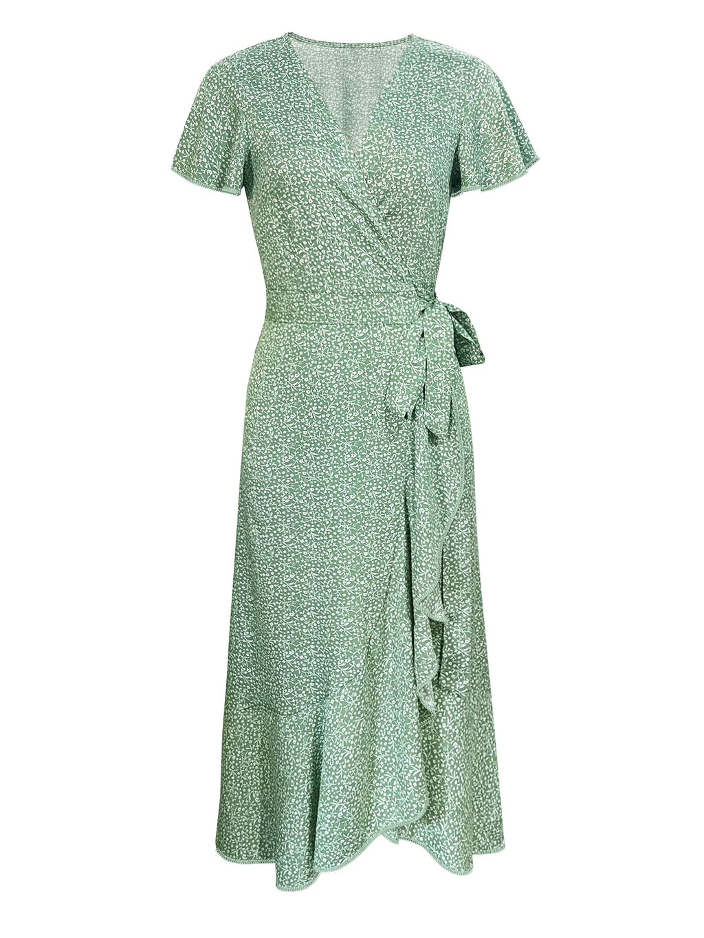 Claire Floral Ruffle Wrap Dress