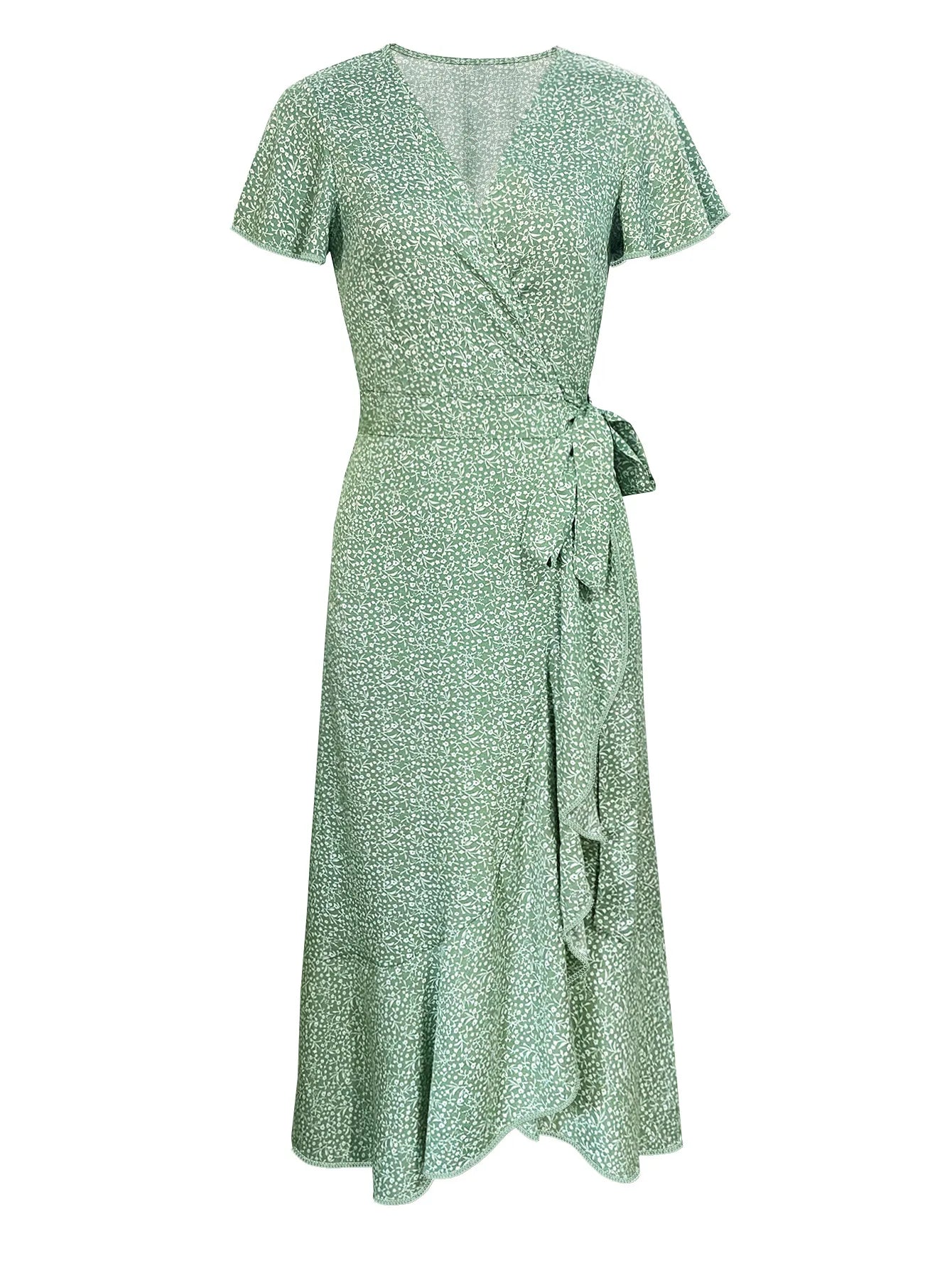 Claire Floral Ruffle Wrap Dress