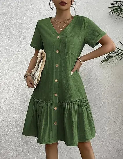 Ivy Cotton Button Dress
