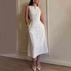 Evelisse Buttoned Long Dress