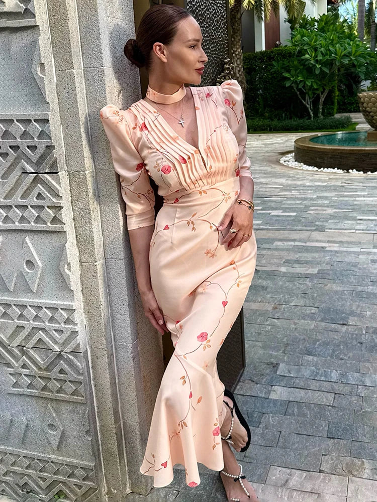 Selena Floral Patchwork Maxi Dress