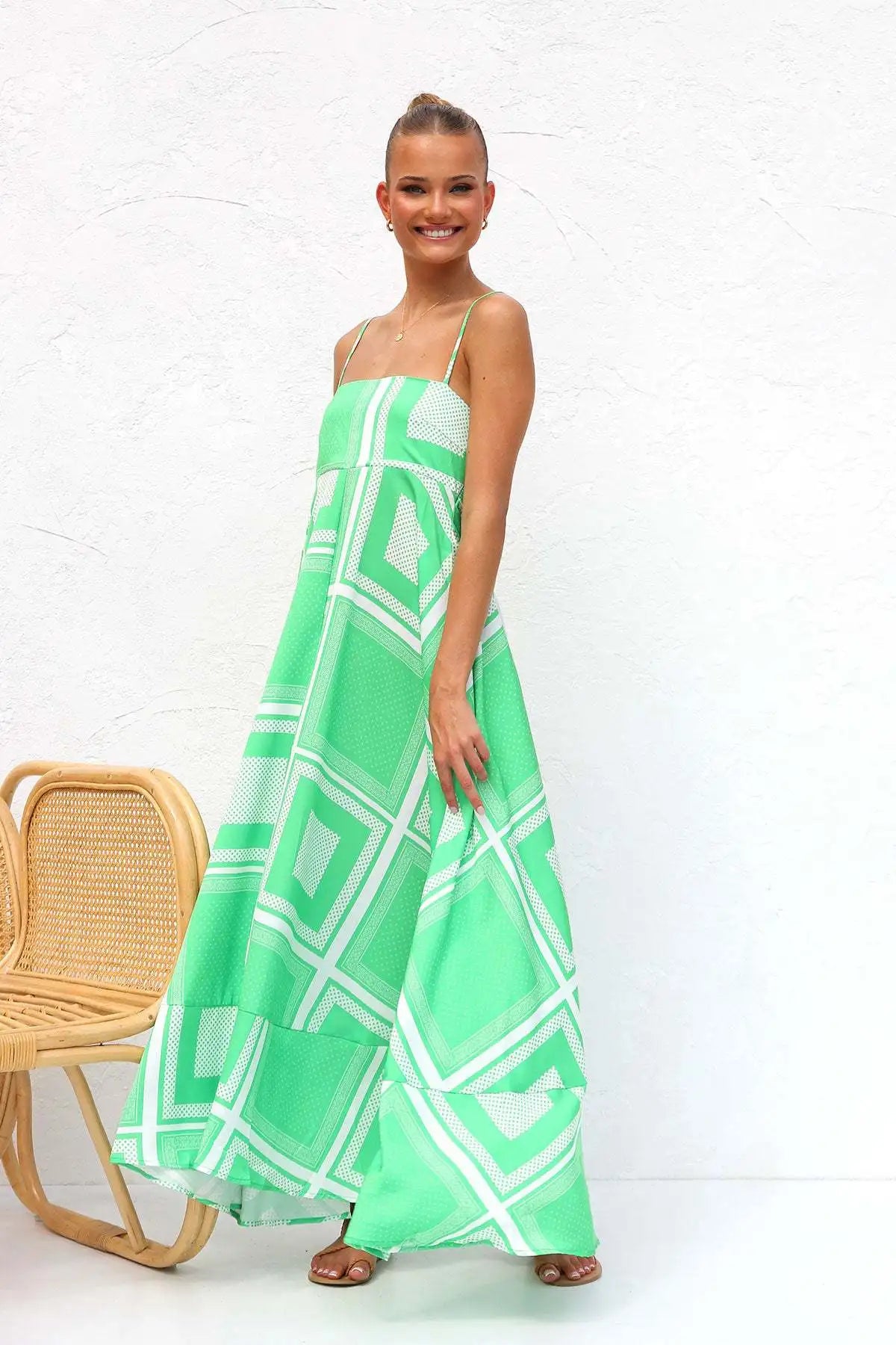 Juliette Backless Print Dress