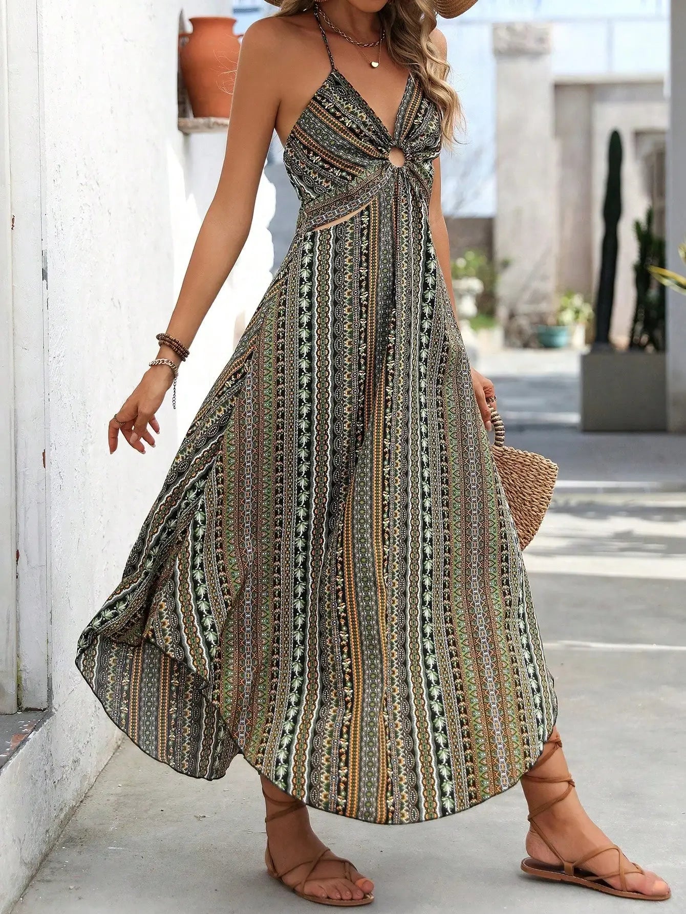Sofia Chic Boho Halter Dress