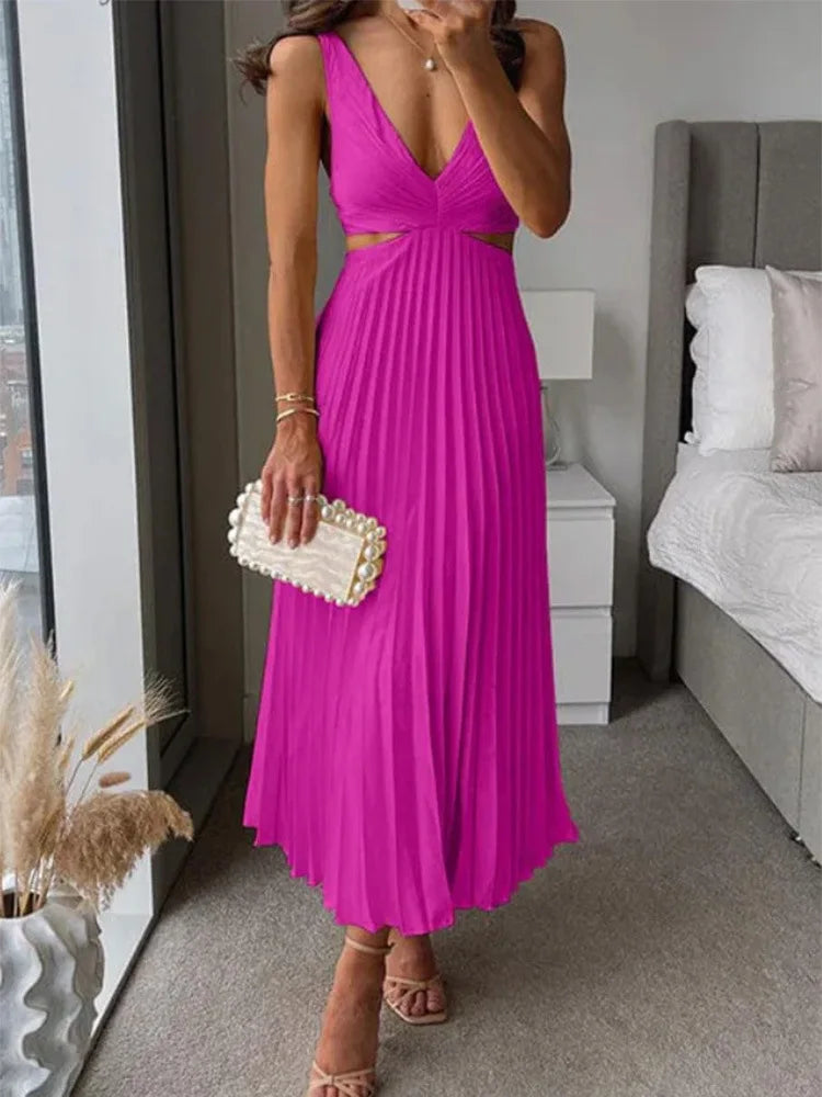 Mia Pleated Maxi Dress