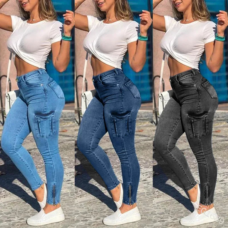 Lyla High Waist Cargo Skinny Jeans