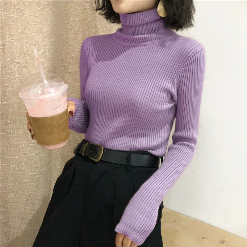 Sophia High-Neck Knit Sweater