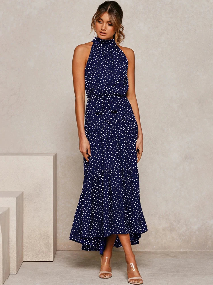 Mia Polka Dot Halter Dress