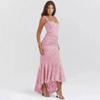 Mia Lace Detail High-Low Dress