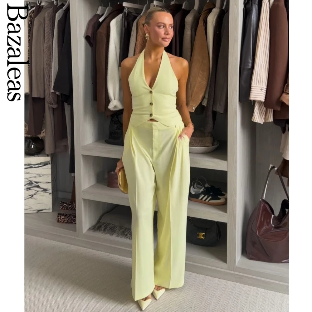 Elena Tailored Halter Waistcoat & Pant Set