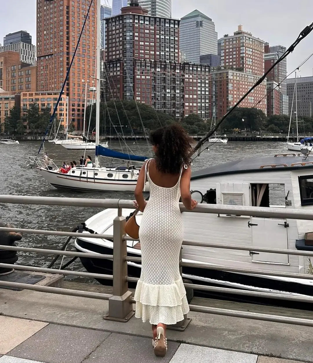 Serena Elegant Ruffled Knit Maxi Dress