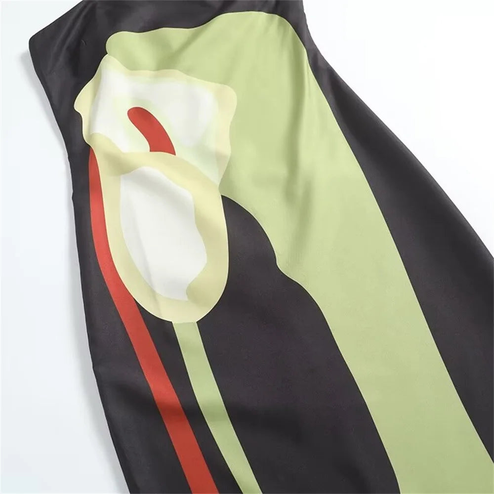 Isabella Abstract Strapless Maxi Dress