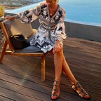 Isabelle Elegant Printed A-Line Dress