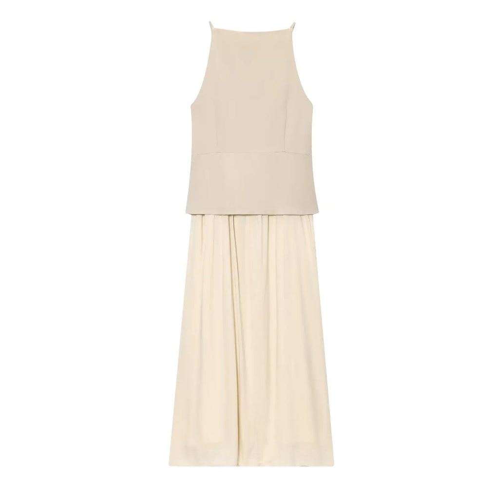 Eva Chic Pleated Midi Dress