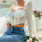 Mia Lace Overlay Corset Top