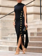 Clara Cape-Detail Sculpted Maxi Dress