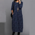 Nora Breezy Leaf Print Maxi Dress