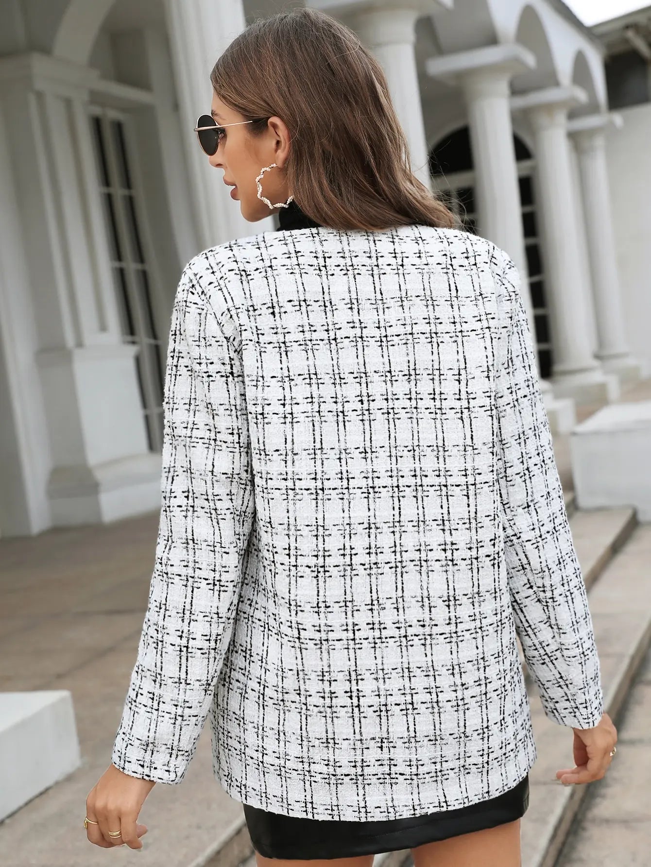 Margot Vintage Plaid Button Coat