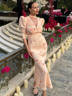 Selena Floral Patchwork Maxi Dress