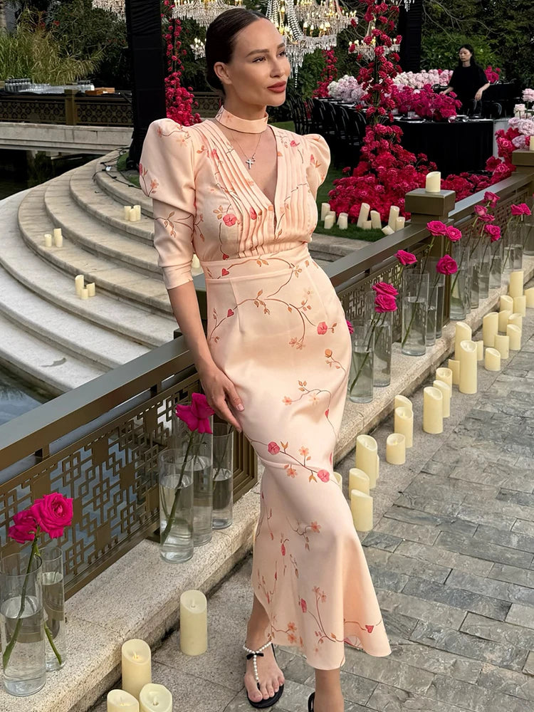 Selena Floral Patchwork Maxi Dress