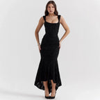 Mia Lace Detail High-Low Dress