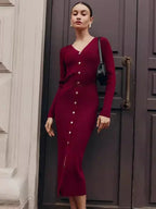 Maris V-Neck Patchwork Maxi