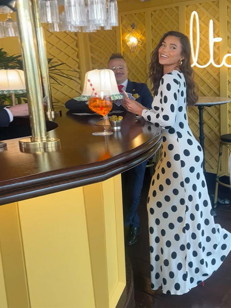 Solenne Black Dots Evening Maxi