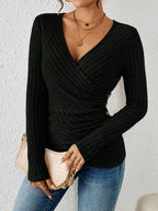 Lila Cozy Ribbed Wrap Sweater