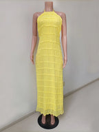 Selene Halter Ruffle Dress