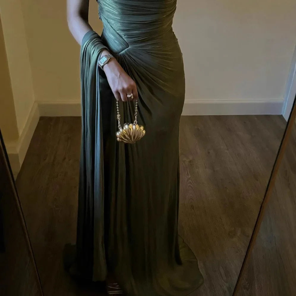 Leila Draped Corset Evening Gown