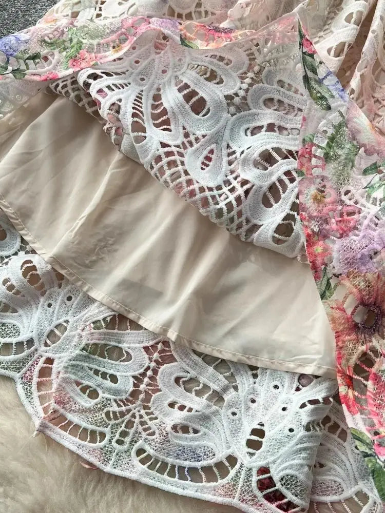 Camille Vintage Lace Midi Dress