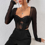 Mia Lace Overlay Corset Top
