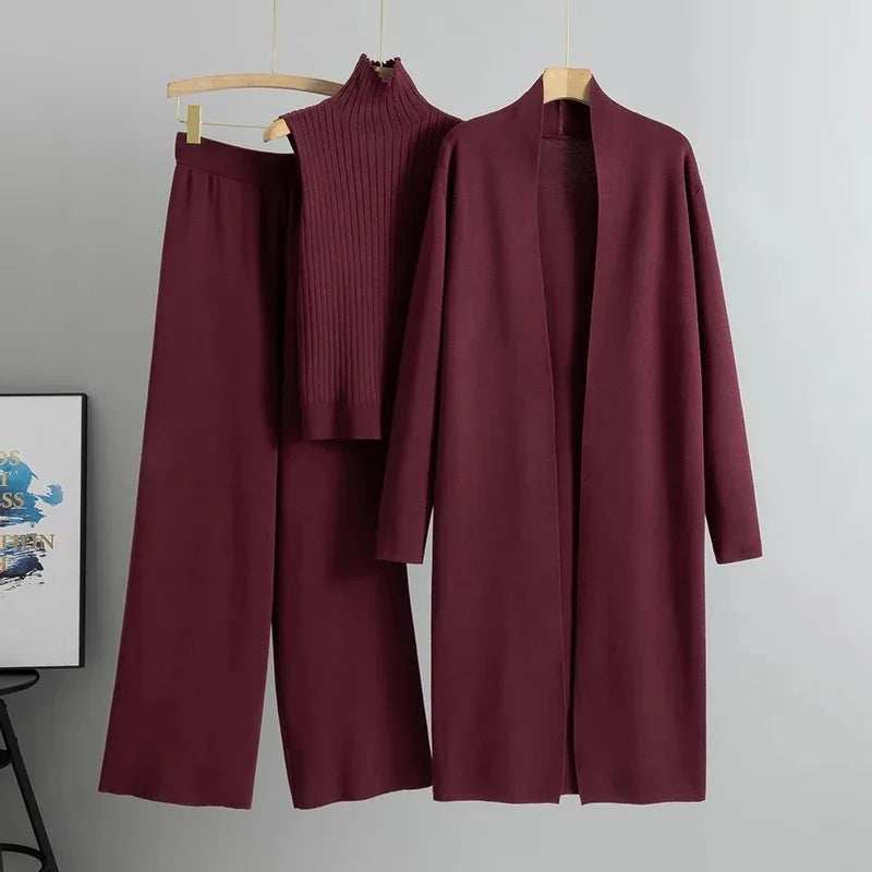 Sophie Textured Knit Three-Piece Set