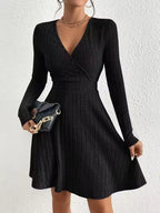 Elena Ribbed Knit Wrap Dress