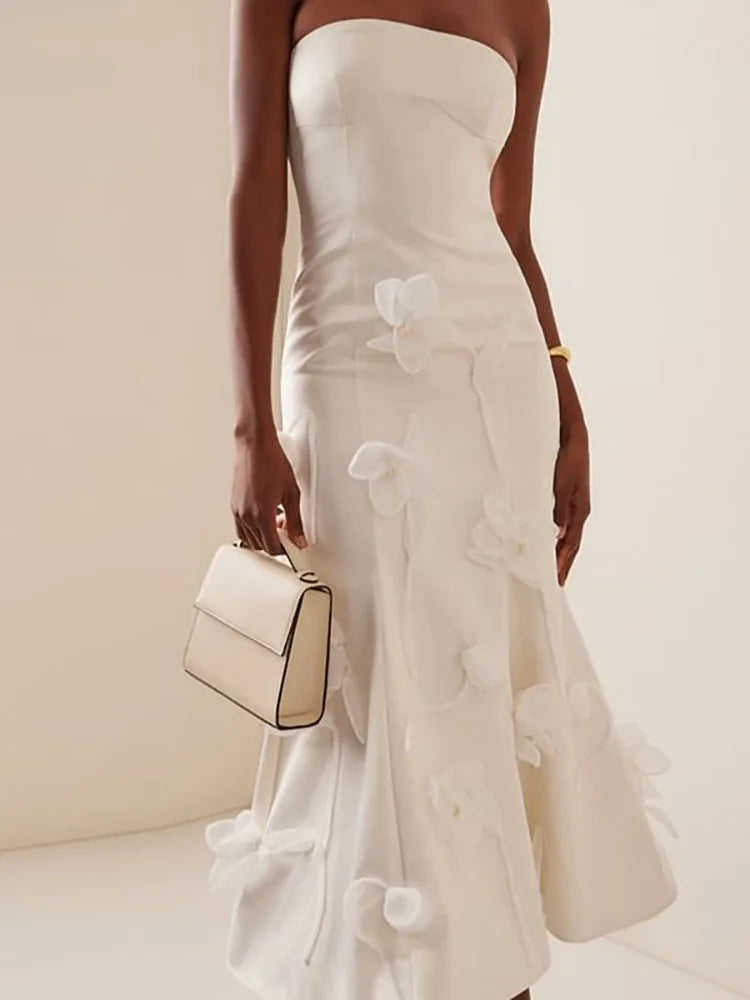 Marivelle Floral White Dress