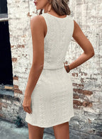 Sophie Textured Tie-Waist Dress