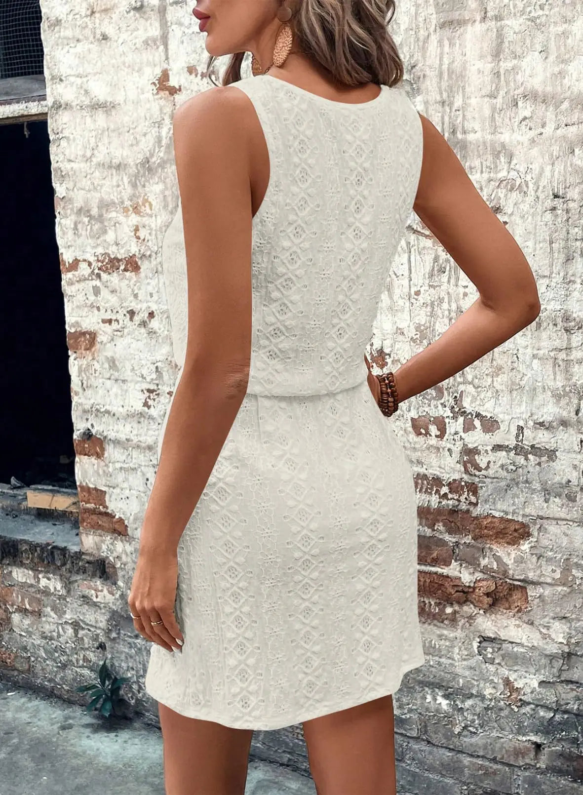 Sophie Textured Tie-Waist Dress