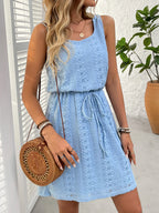 Sophie Textured Tie-Waist Dress