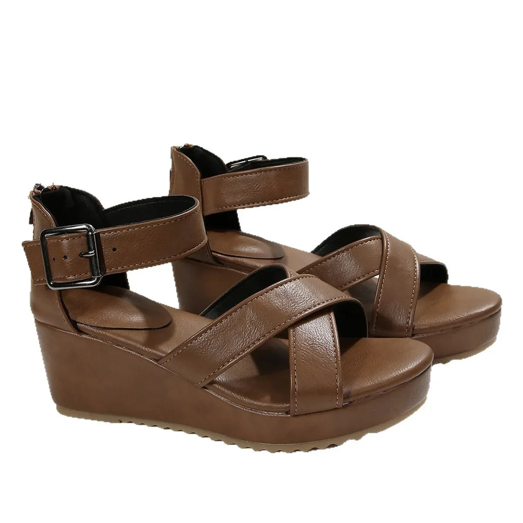 Nadine Comfort Cross-Strap Wedge
